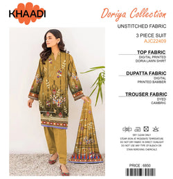 Khaadi Doriya Collection 3 Pcs digital Lawn, Unstitched lawn