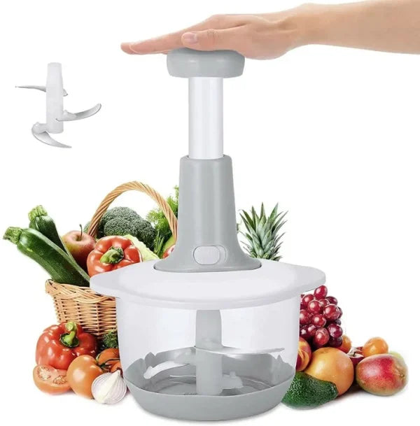 Manual Hand Push Chopper & Mixer – 1.5L Multi-Functional Vegetable and Meat Grinder