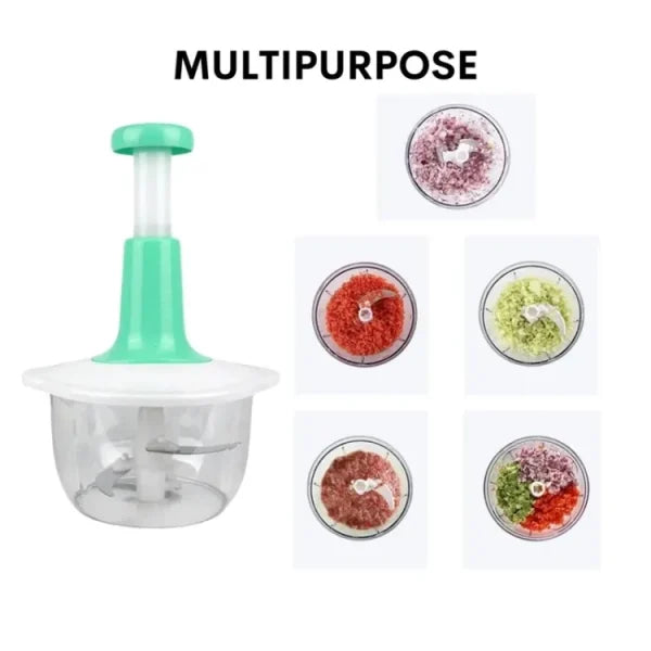 Manual Hand Push Chopper & Mixer – 1.5L Multi-Functional Vegetable and Meat Grinder