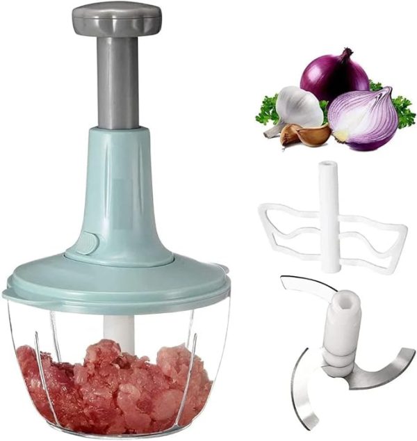 Manual Hand Push Chopper & Mixer – 1.5L Multi-Functional Vegetable and Meat Grinder