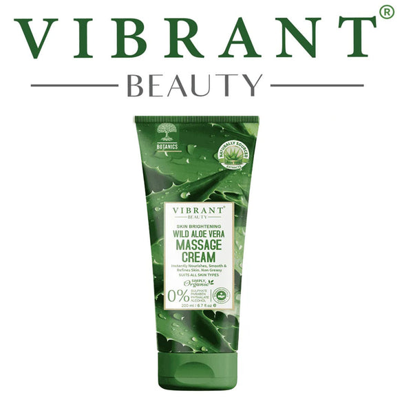 Vibrant Beauty Skin Brightening Aloe Vera Massage Cream (200ml) – Paraben & Sulfate Free